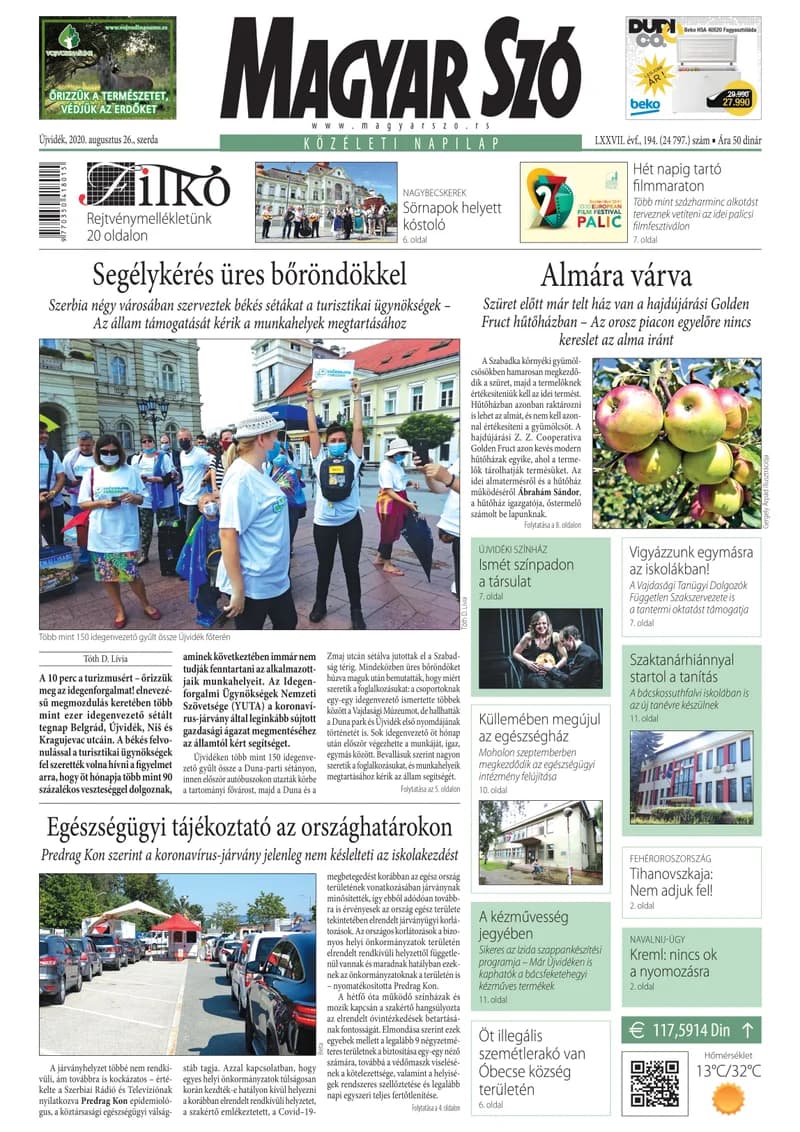 Magyar Szó, 77. évf. 2020. augusztus 26. 194. sz. 1–16. oldal