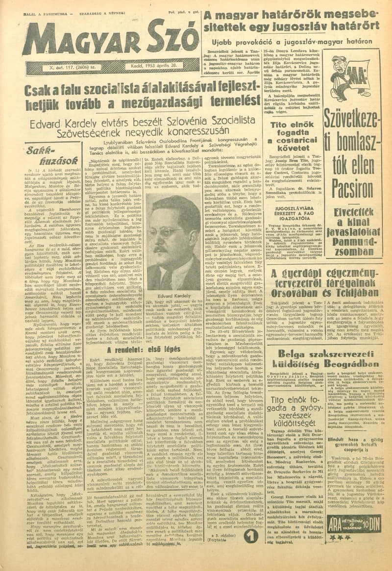 Magyar Szó, 10. évf. 1953. április 28. 117. sz. 1–10. oldal