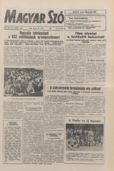 Magyar Szó, 43. évf. 1986. április 28. 116. sz. 1–20. oldal