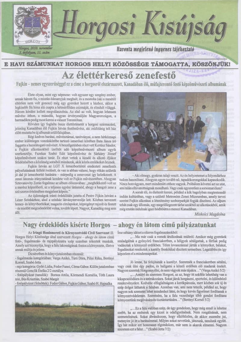 Horgosi Kisújság, 5. évf. 2010. november. 11. sz.