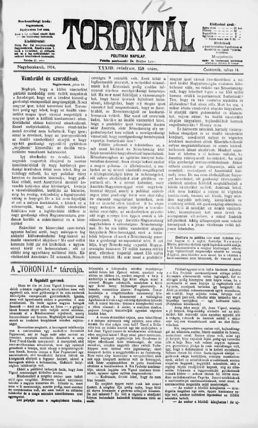 Torontál, 33. évf. 1904. július 14. 159. sz.