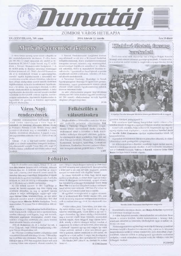 Dunatáj, 16. évf. 2014. február 12. 769. sz.