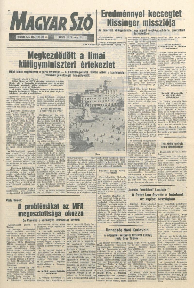 Magyar Szó, 32. évf. 1975. augusztus 25. 233. sz.