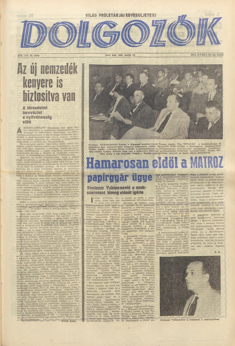Dolgozók, 20. évf. 1966. május 13. 20. sz.