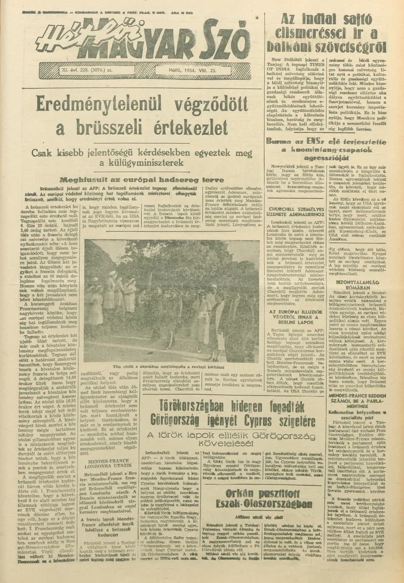 Magyar Szó, 11. évf. 1954. augusztus 23. 228. sz. 1–6. oldal