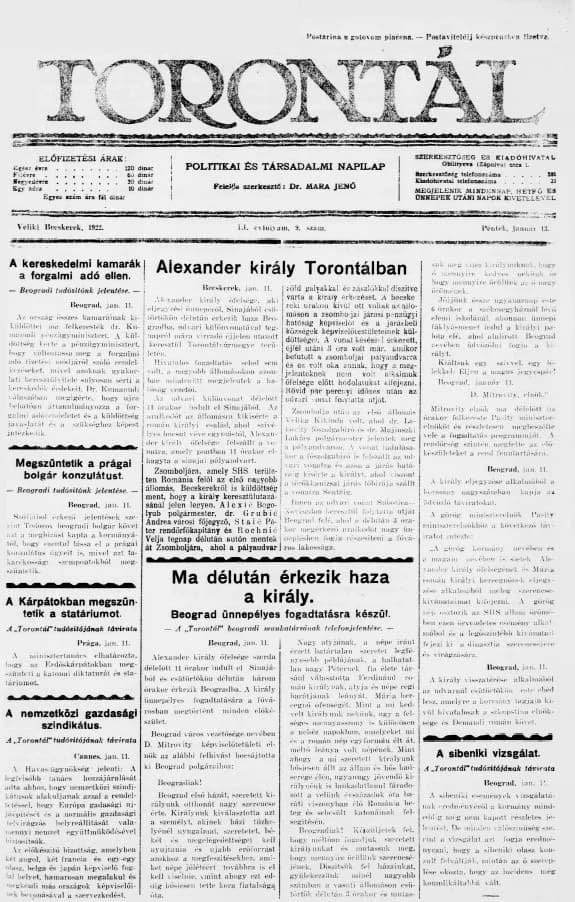Torontál, 51. évf. 1922. január 13. 9. sz.