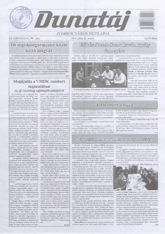 Dunatáj, 16. évf. 2014. július 16. 791. sz.
