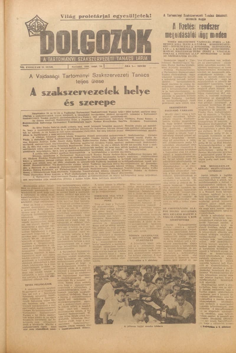 Dolgozók, 8. évf. 1954. szeptember 14. 38. sz.