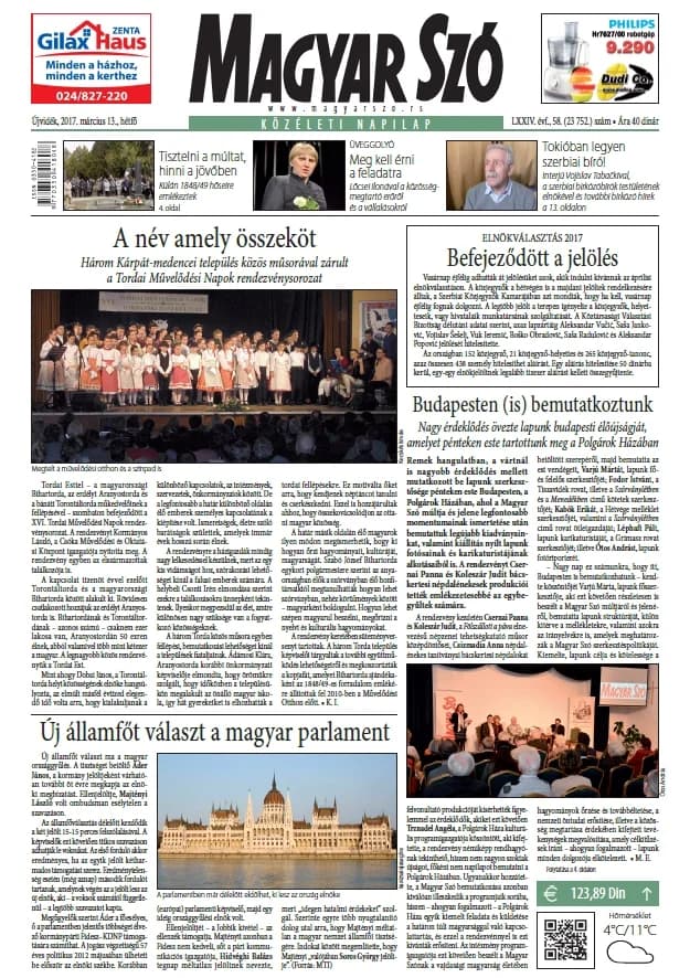Magyar Szó, 74. évf. 2017. március 13. 58. sz. 1–20. oldal