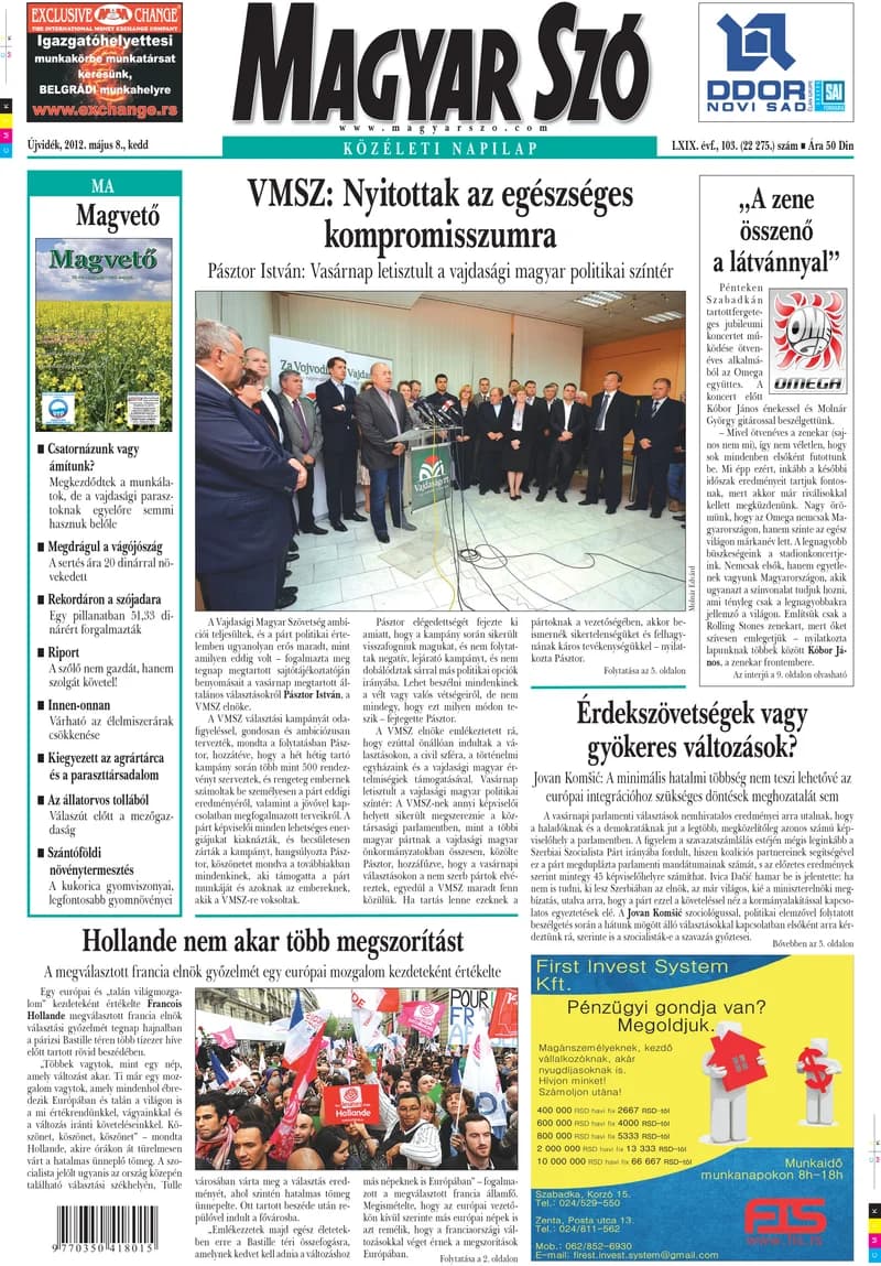 Magyar Szó, 69. évf. 2012. május 8. 103. sz. 1–20. oldal