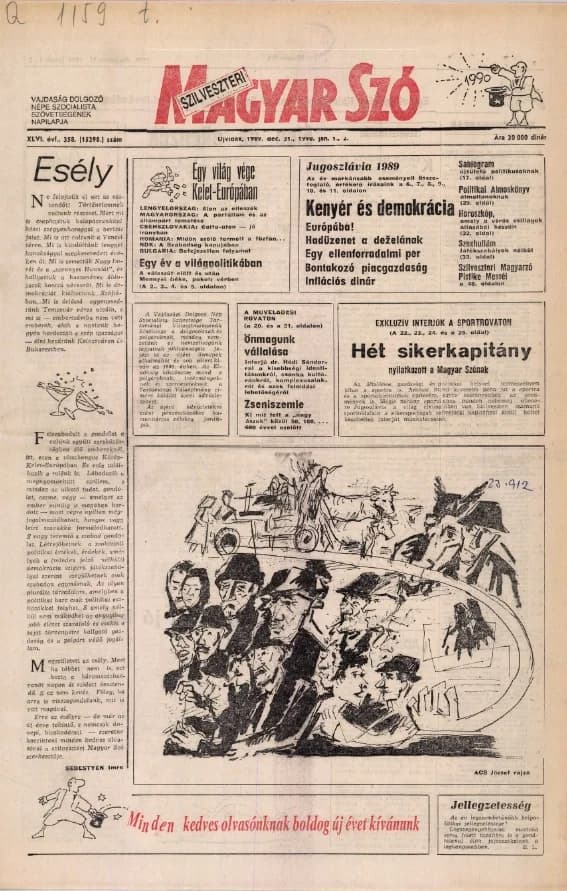 Magyar Szó, 46. évf. 1989. december 31. – 1990. január 2. 358. sz. 1–32. oldal
