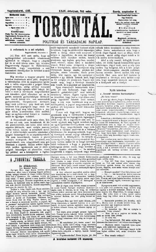 Torontál, 24. évf. 1895. szeptember 4. 202. sz.