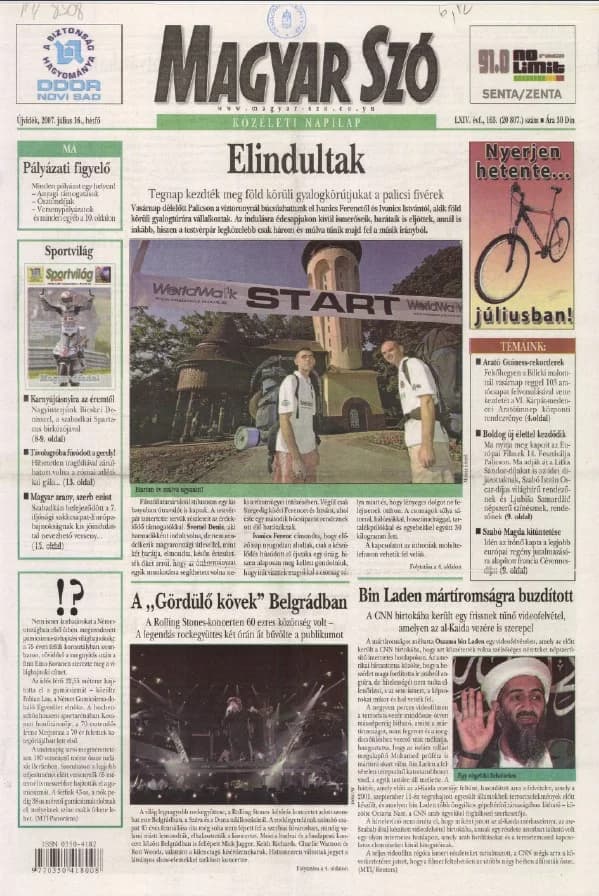 Magyar Szó, 64. évf. 2007. július 16. 163. sz. 1–12. oldal