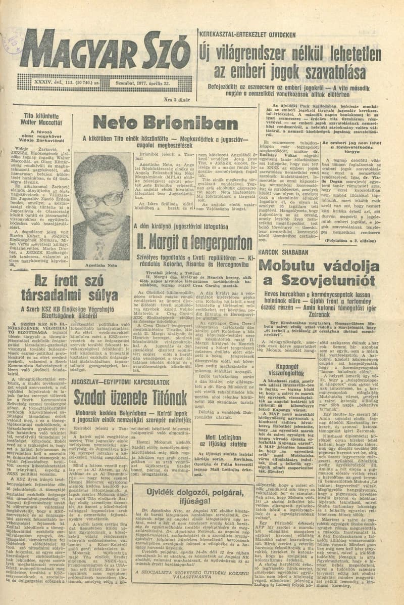Magyar Szó, 34. évf. 1977. április 23. 111. sz.