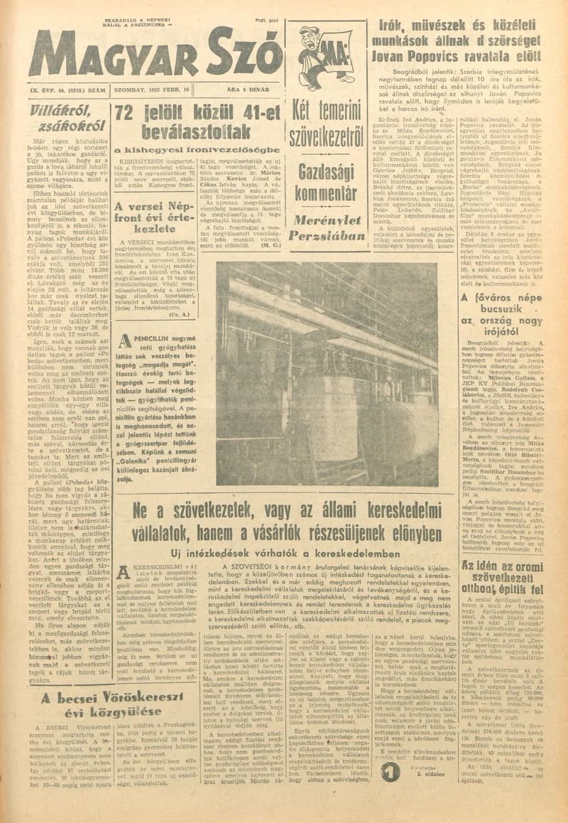 Magyar Szó, 9. évf. 1952. február 16. 40. sz. 1–6. oldal