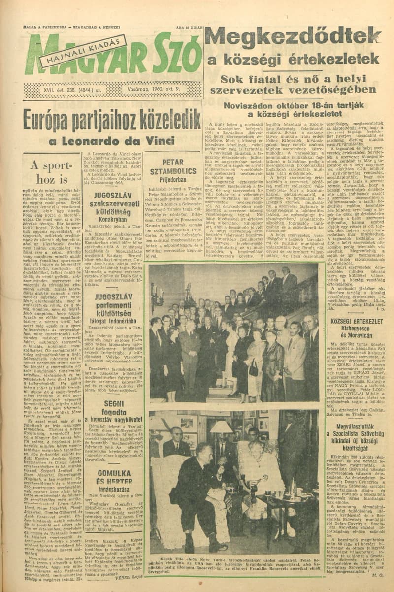 Magyar Szó, 17. évf. 1960. október 9. 238. sz. 1–30. oldal