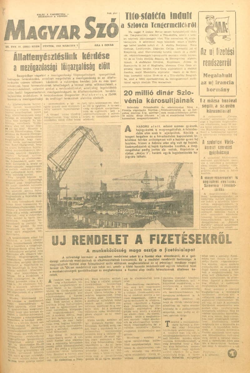 Magyar Szó, 9. évf. 1952. március 7. 57. sz. 1–6. oldal