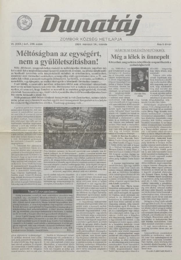 Dunatáj, 6. évf. 2004. március 24. 259. sz.