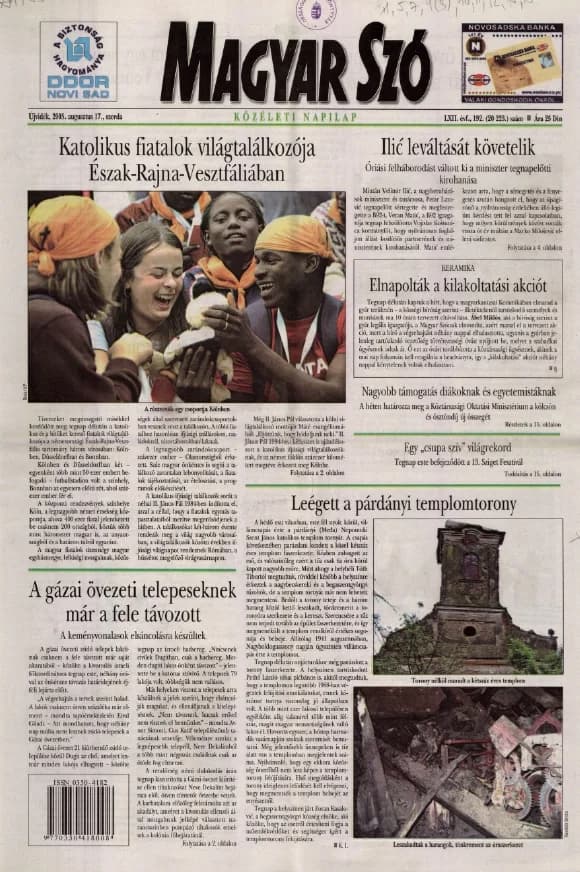 Magyar Szó, 62. évf. 2005. augusztus 17. 192. sz. 1–20. oldal