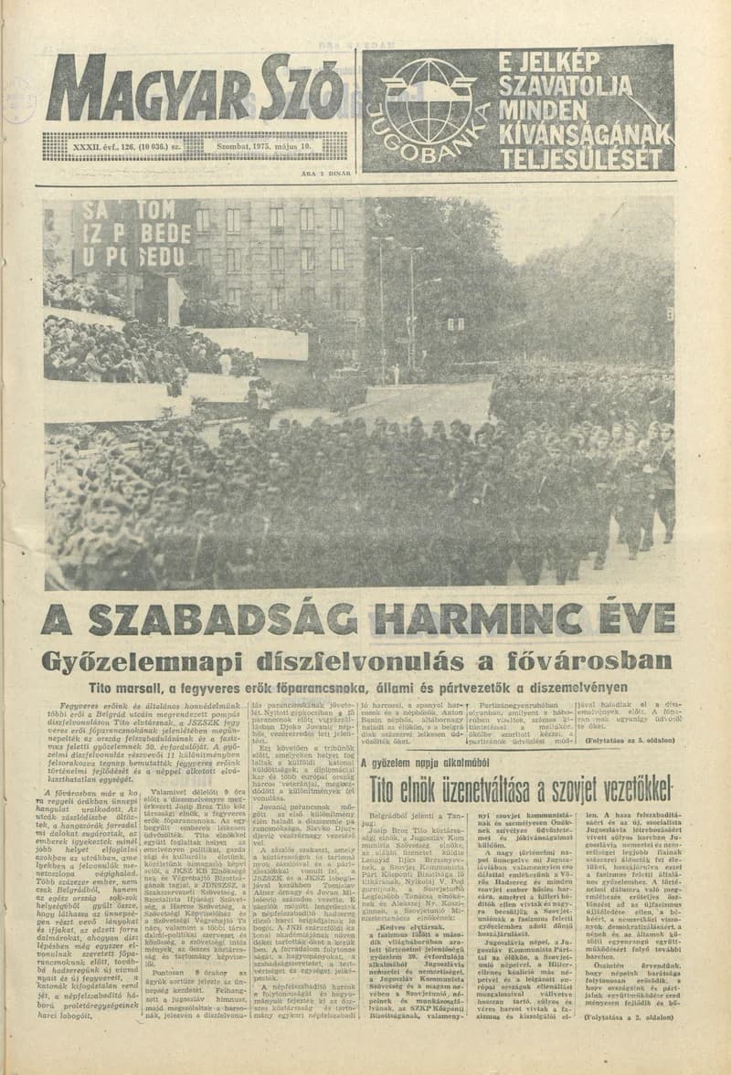 Magyar Szó, 32. évf. 1975. május 10. 126. sz.
