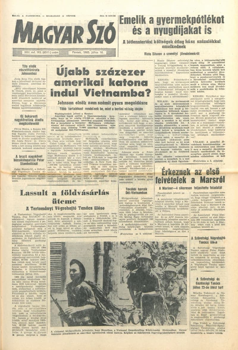 Magyar Szó, 22. évf. 1965. július 16. 193. sz. 1–12. oldal