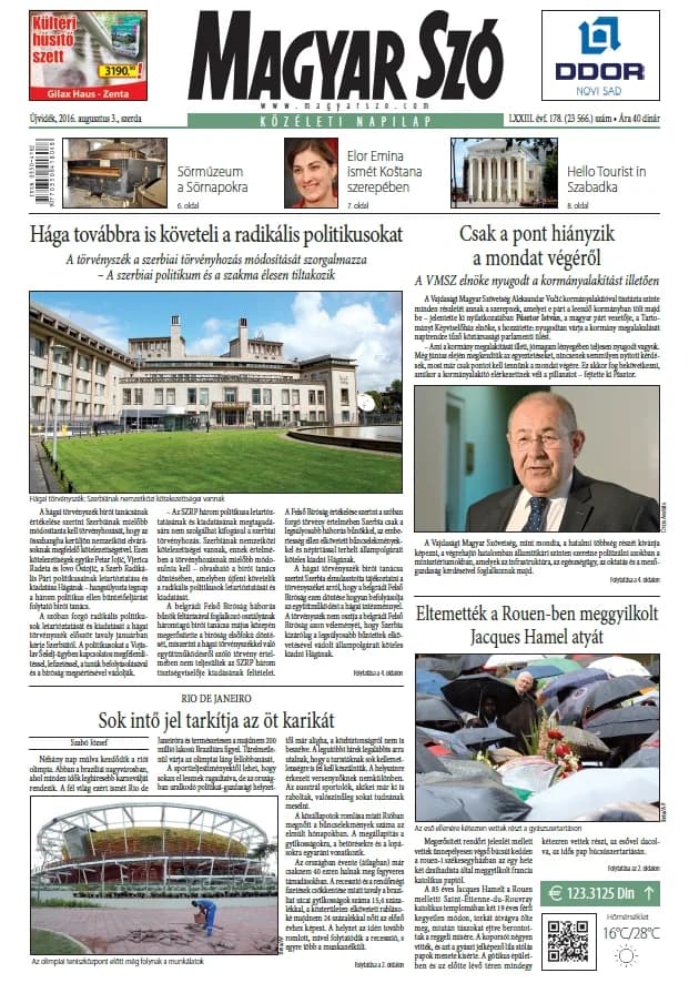 Magyar Szó, 73. évf. 2016. augusztus 3. 178. sz. 1–16. oldal