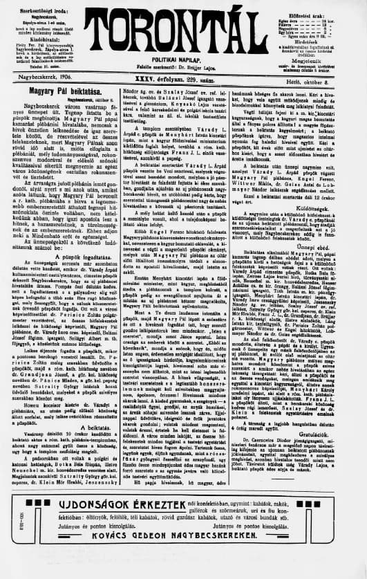 Torontál, 35. évf. 1906. október 8. 229. sz.