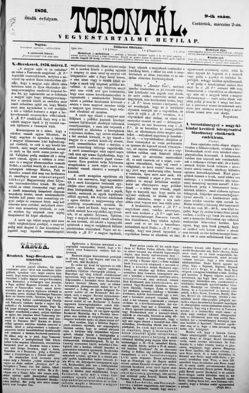 Torontál, 5. évf. 1876. március 2. 9. sz.