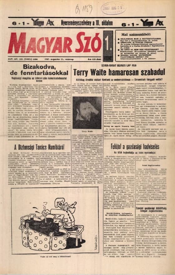 Magyar Szó, 44. évf. 1987. augusztus 23. 231. sz. 1–28. oldal