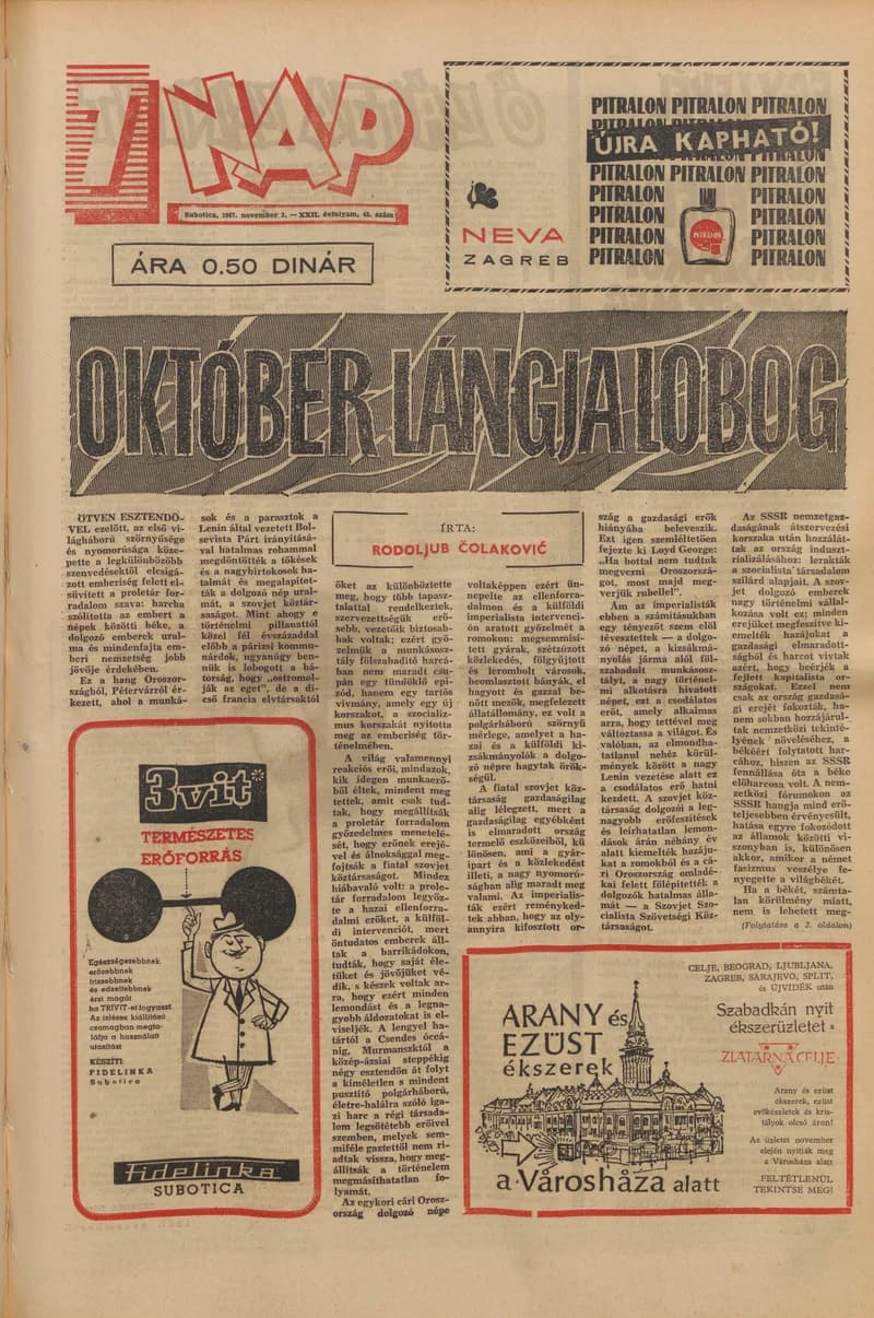 7 Nap, 22. évf. 1967. november 3. 45. sz. 1–24. oldal