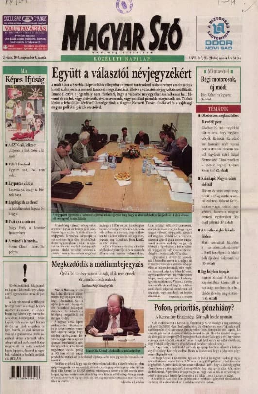 Magyar Szó, 66. évf. 2009. szeptember 9. 210. sz. 1–20. oldal