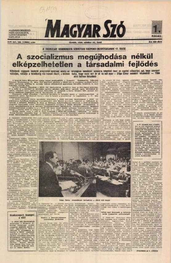 Magyar Szó, 45. évf. 1988. október 18. 288. sz.