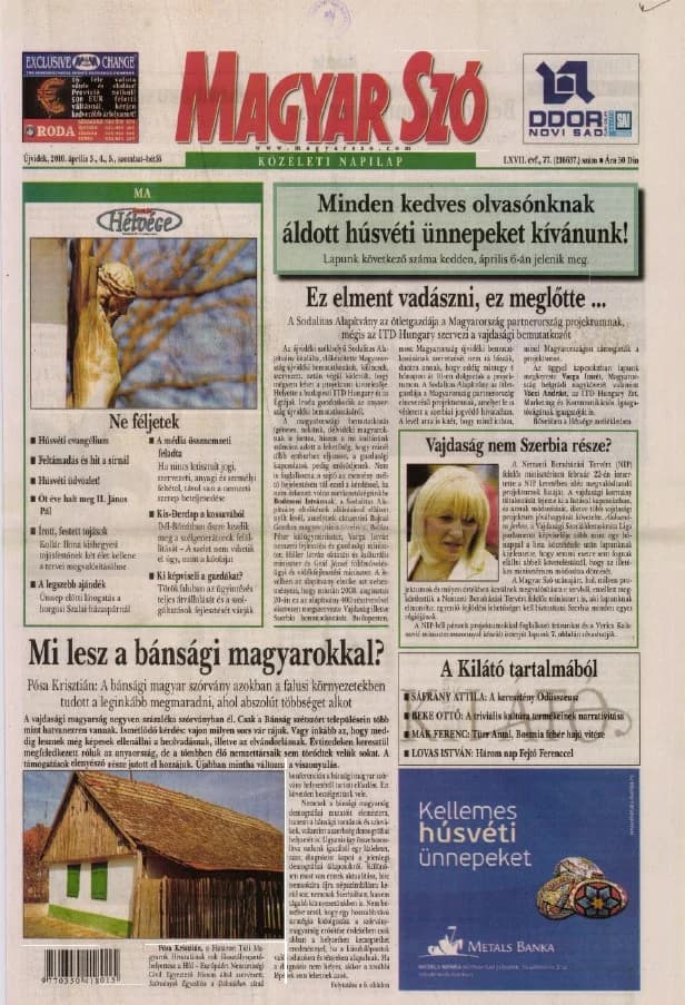 Magyar Szó, 67. évf. 2010. április 3. – 5. 77. sz. 1–52. oldal
