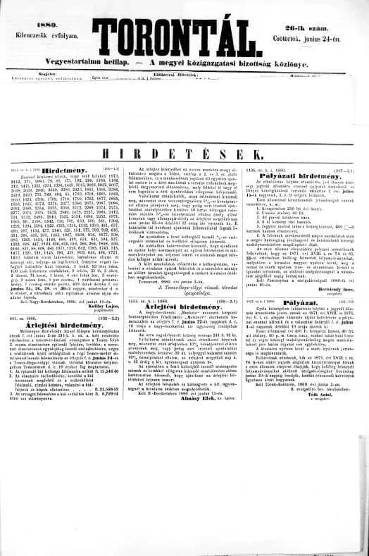 Torontál, 9. évf. 1880. június 24. 26. sz.