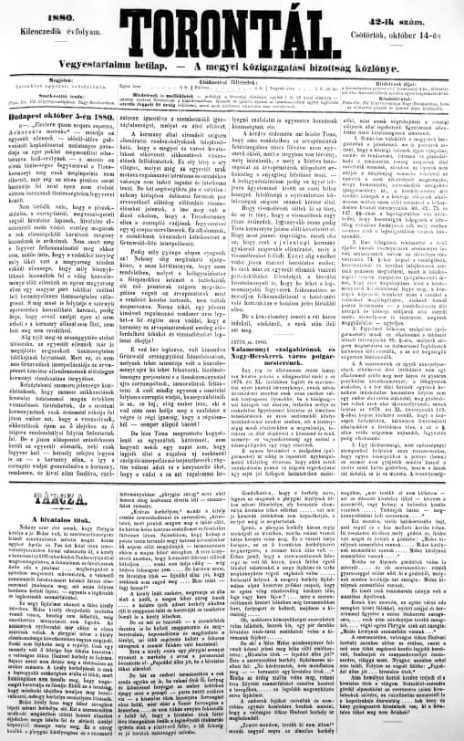 Torontál, 9. évf. 1880. október 14. 42. sz.