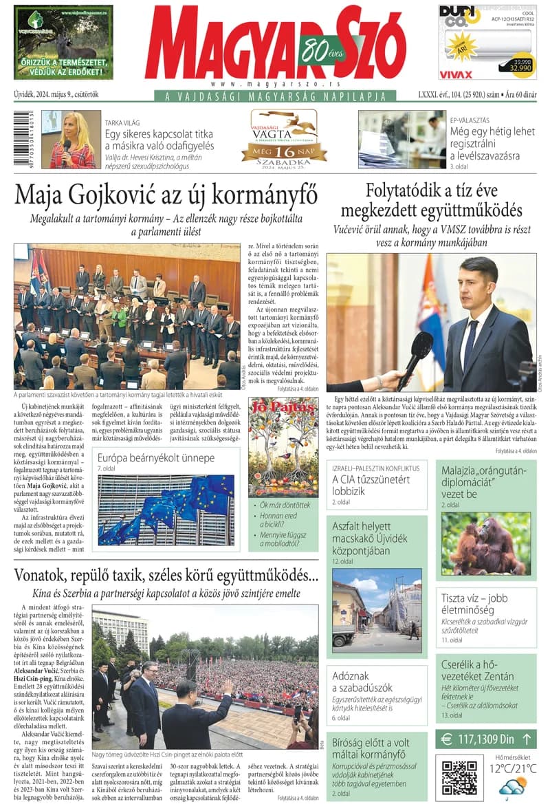 Magyar Szó, 81. évf. 2024. május 9. 104. sz. 1–20. oldal