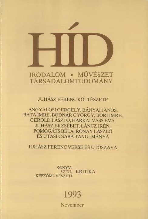 Híd, 57. évf. 1993. november. 11. sz. 797–892. oldal