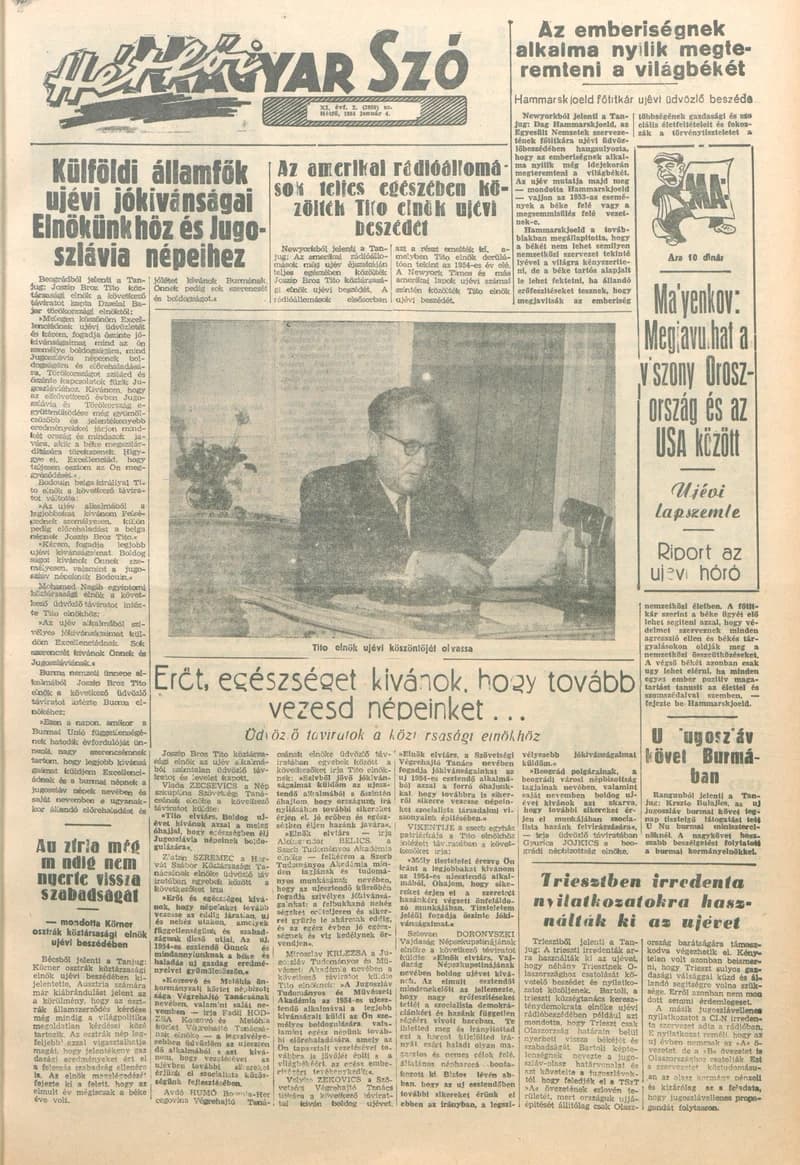 Magyar Szó, 11. évf. 1954. január 4. 2. sz. 1–8. oldal