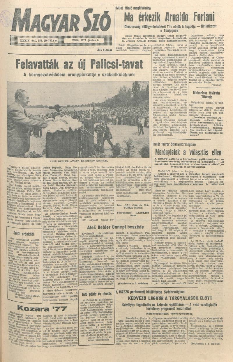 Magyar Szó, 34. évf. 1977. június 6. 153. sz.