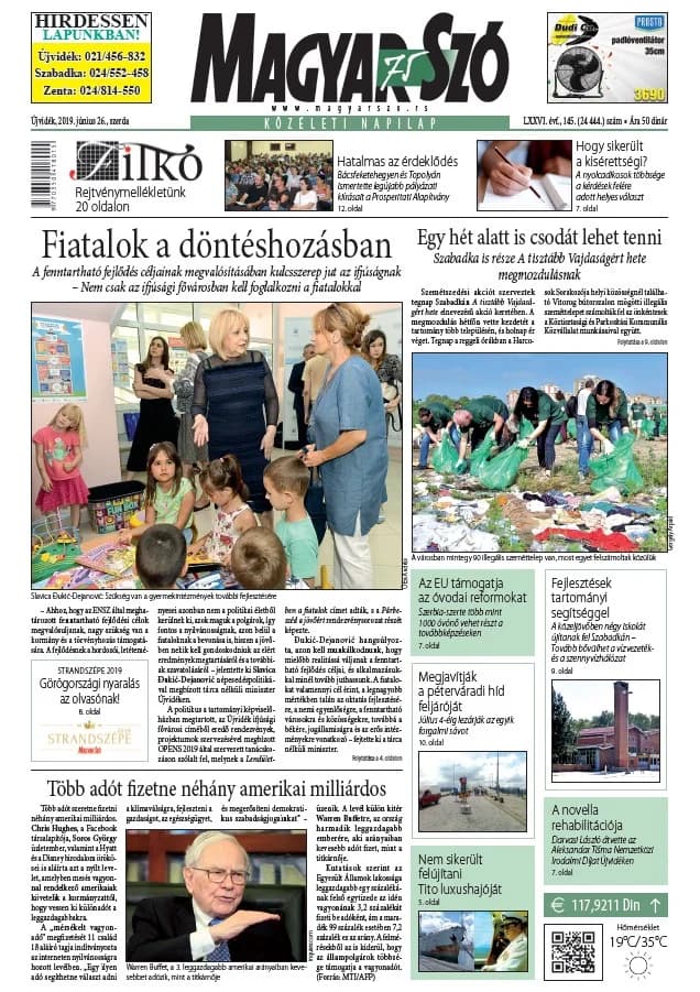 Magyar Szó, 76. évf. 2019. június 26. 145. sz. 1–16. oldal