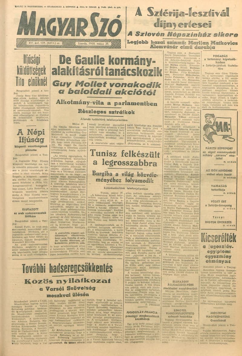 Magyar Szó, 15. évf. 1958. május 28. 139. sz. 1–18. oldal