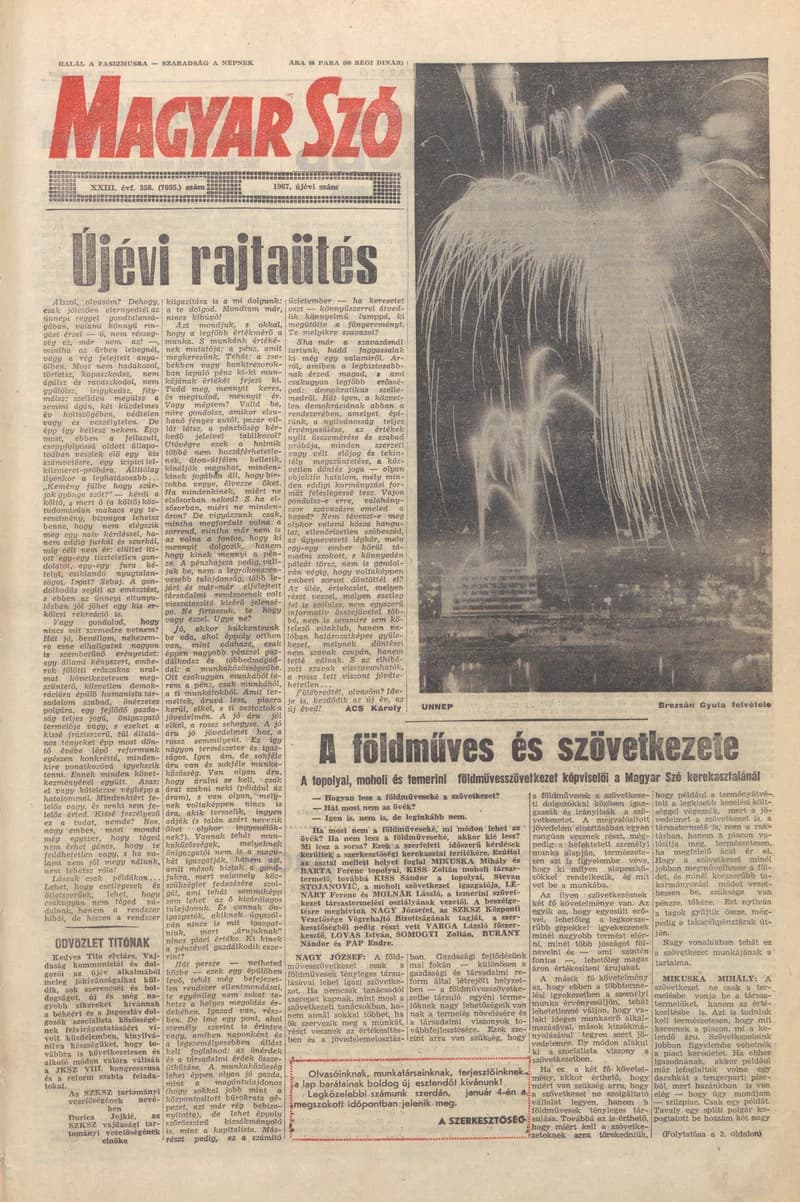 Magyar Szó, 23. évf. 1966. december 31. – 1967. január 3. 358. sz.