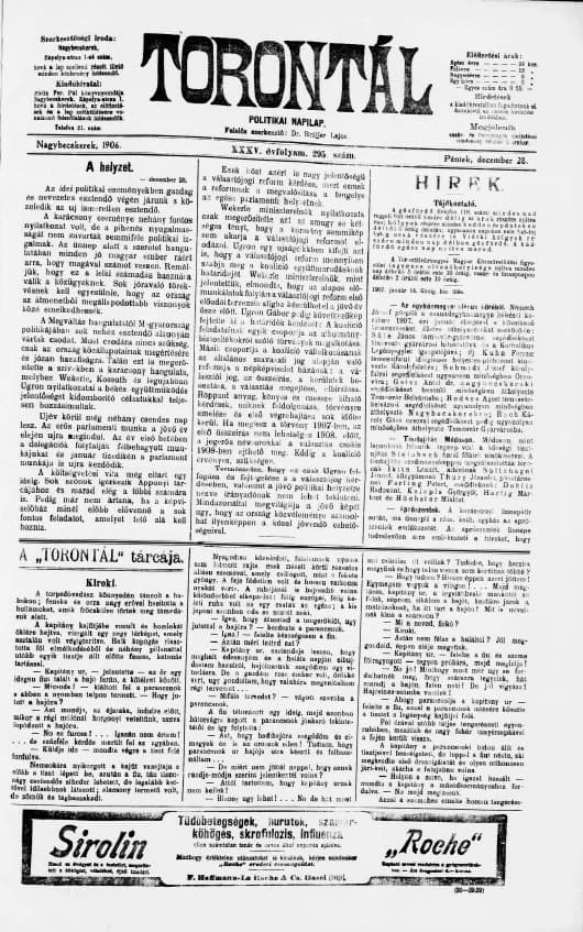 Torontál, 35. évf. 1906. december 28. 295. sz.