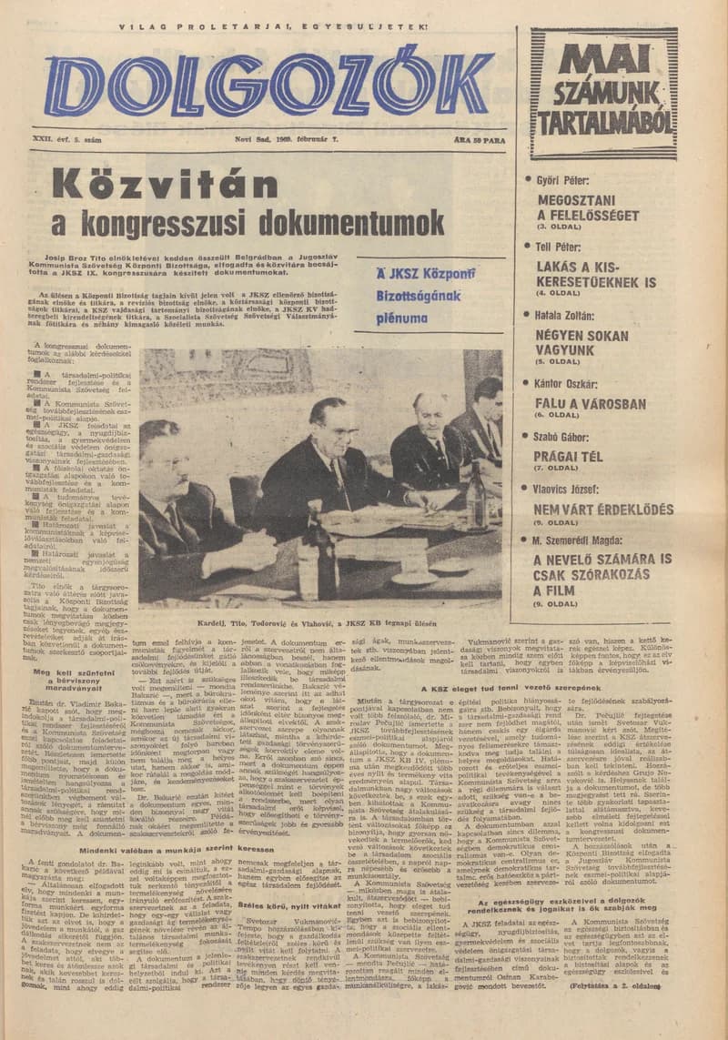 Dolgozók, 23. évf. 1969. február 7. 5. sz.