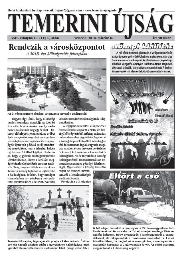 Temerini Újság, 24. évf. 2018. március 8. 10. sz.