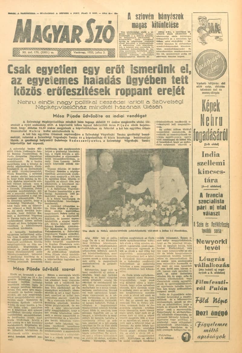Magyar Szó, 12. évf. 1955. július 3. 179. sz. 1–6. oldal