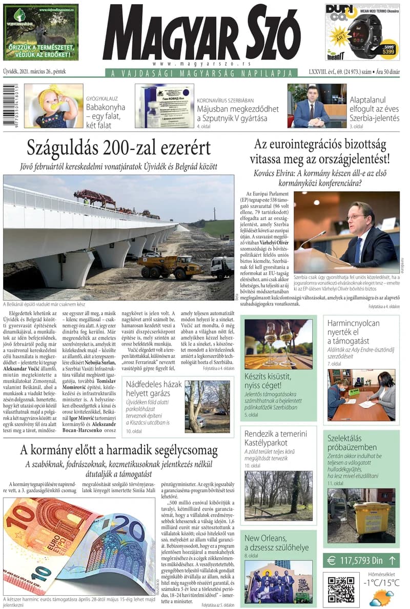 Magyar Szó, 78. évf. 2021. március 26. 69. sz. 1–16. oldal