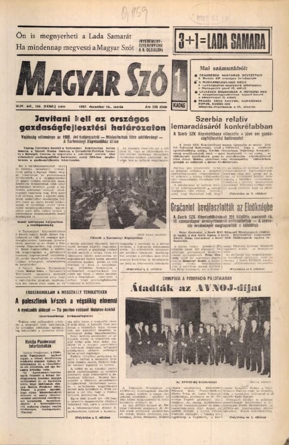 Magyar Szó, 44. évf. 1987. december 16. 344. sz. 1–16. oldal