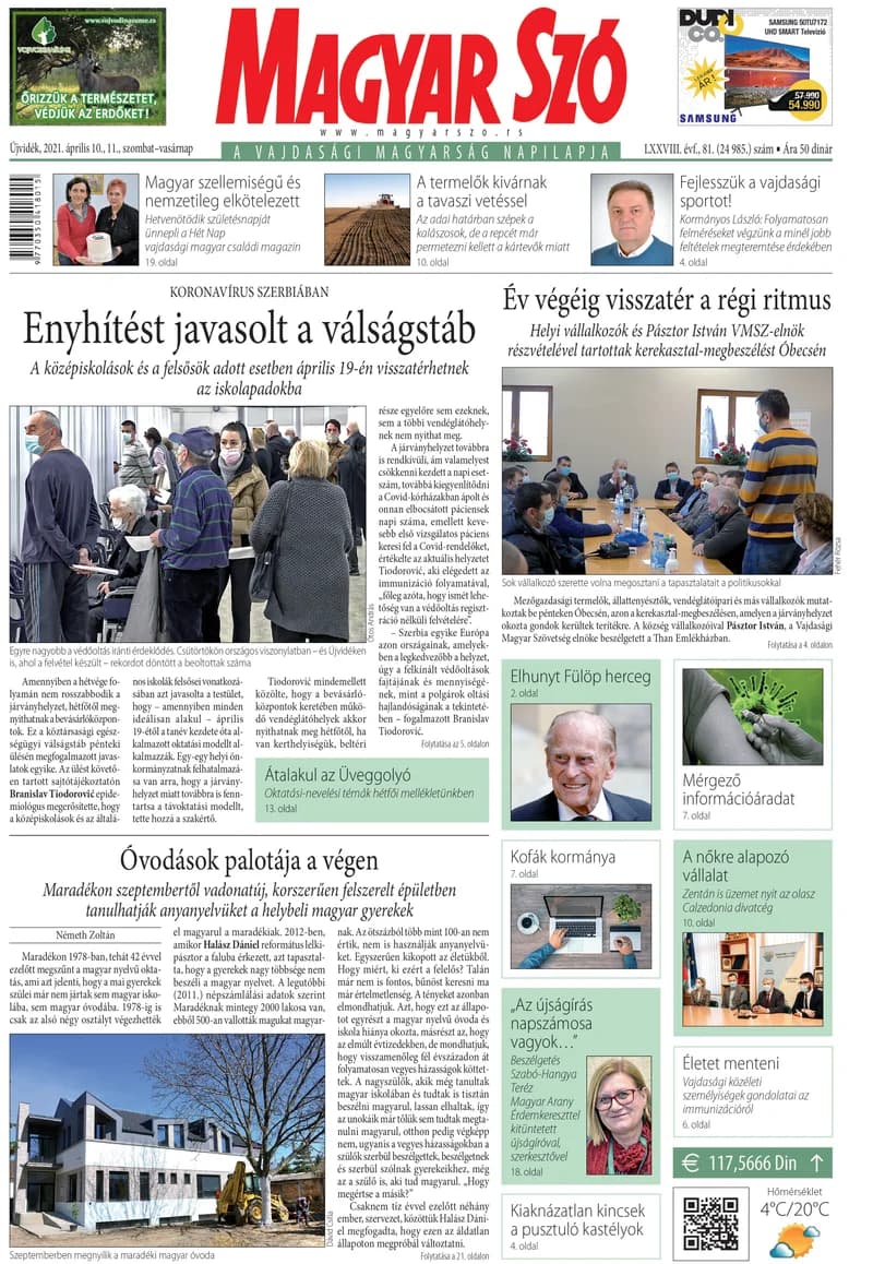 Magyar Szó, 78. évf. 2021. április 10. – 11. 81. sz.