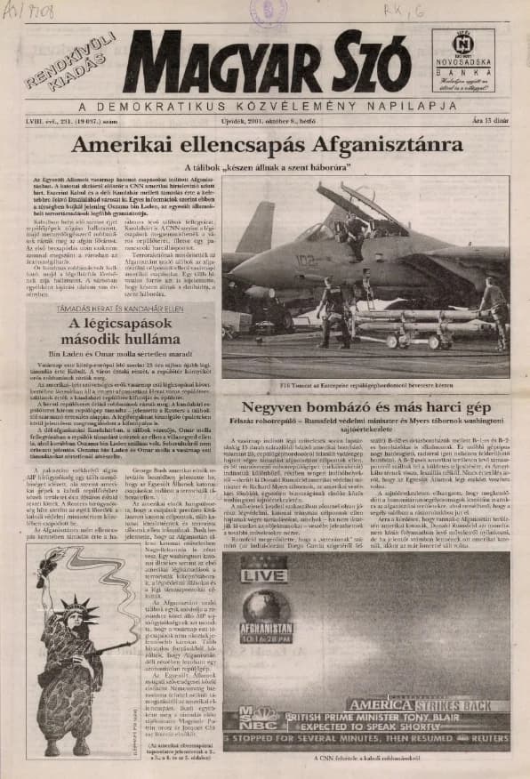Magyar Szó, 58. évf. 2001. október 8. 231. sz. 1–8. oldal